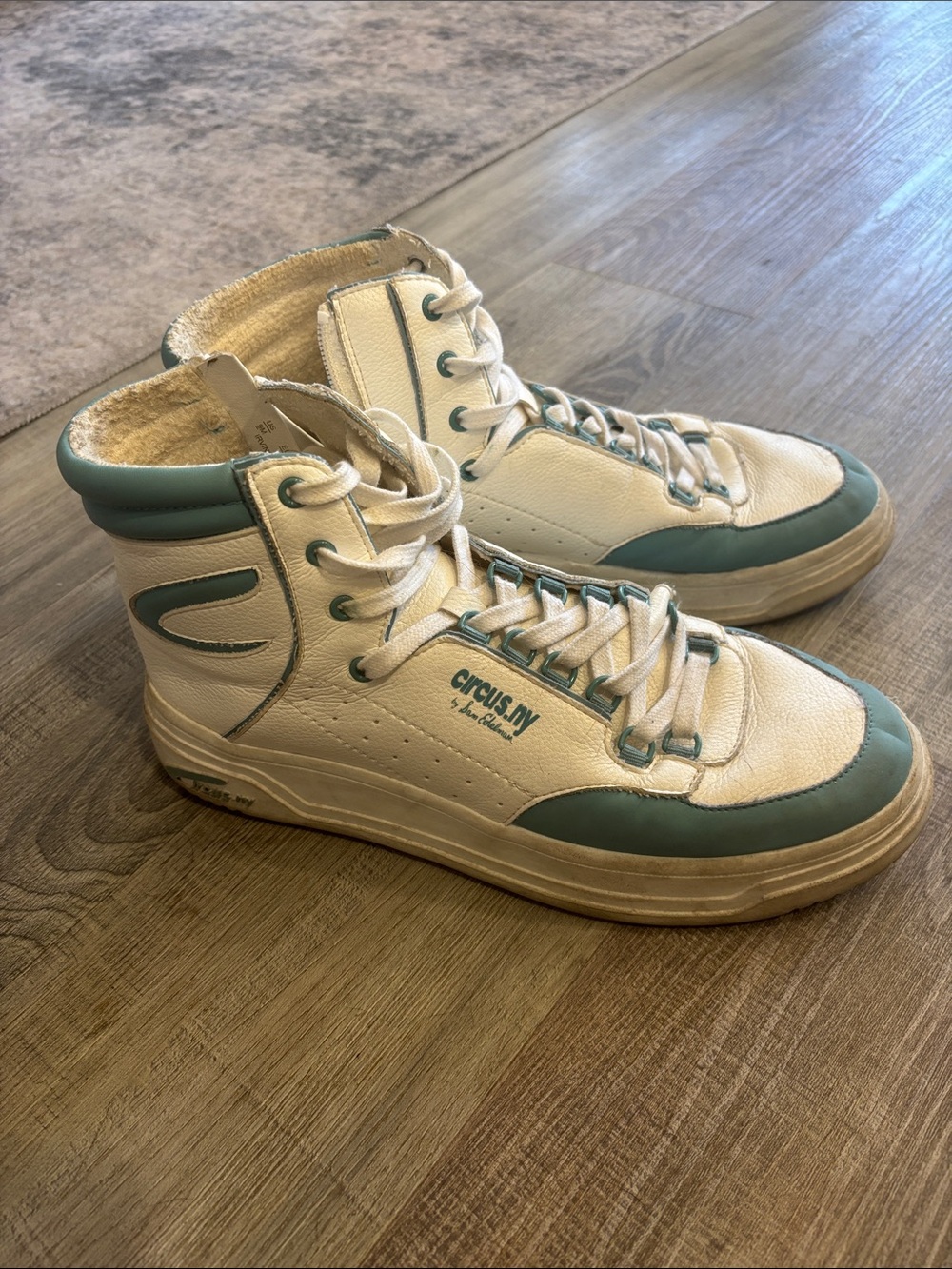 Circus by Sam Edelman White and Teal High-Top Sneakers
